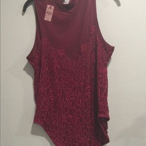 Express burgundy lace bodysuit